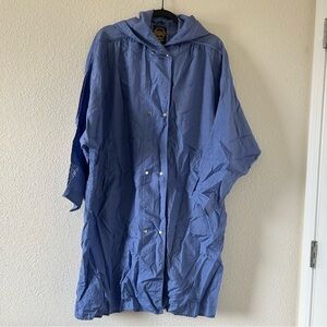 FOX RUN Vtg Women’s Windbreaker Coat Sz XSmall Oversized Blue Snap Urban Casual